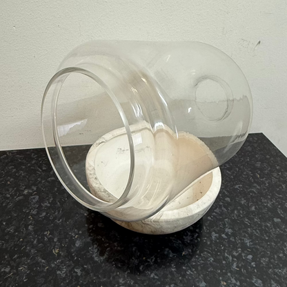 Glass Marble Candle Holder