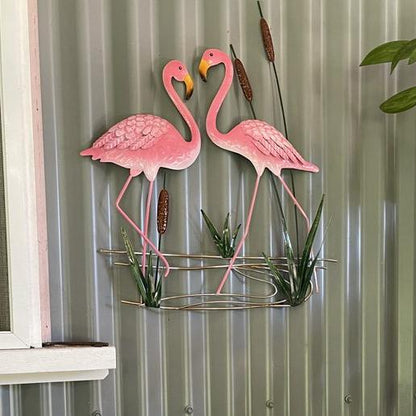 Flamingo With Reeds Wall Art