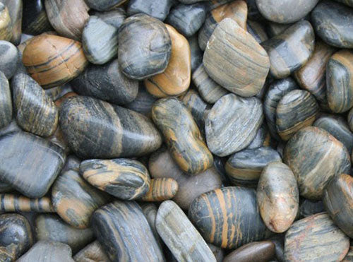 20kg Bagged - Polished Tiger Stripe Pebbles