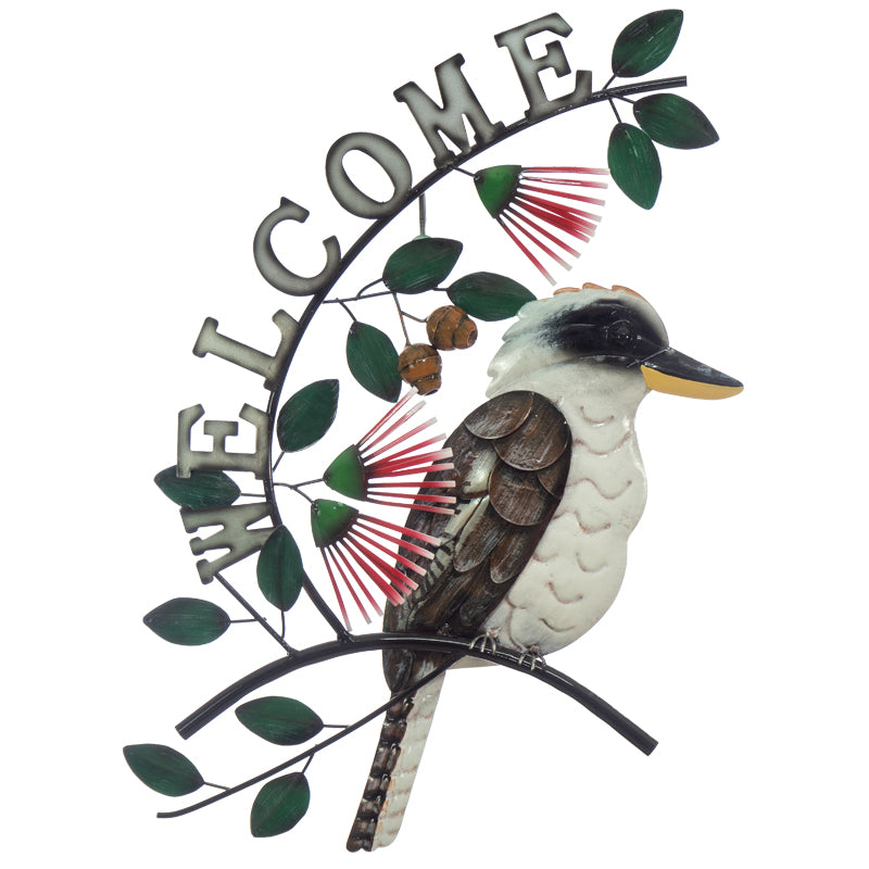 Kookaburra Welcome With Gumnut Flowers Wall Art