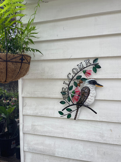 Kookaburra Welcome With Gumnut Flowers Wall Art