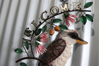 Kookaburra Welcome With Gumnut Flowers Wall Art