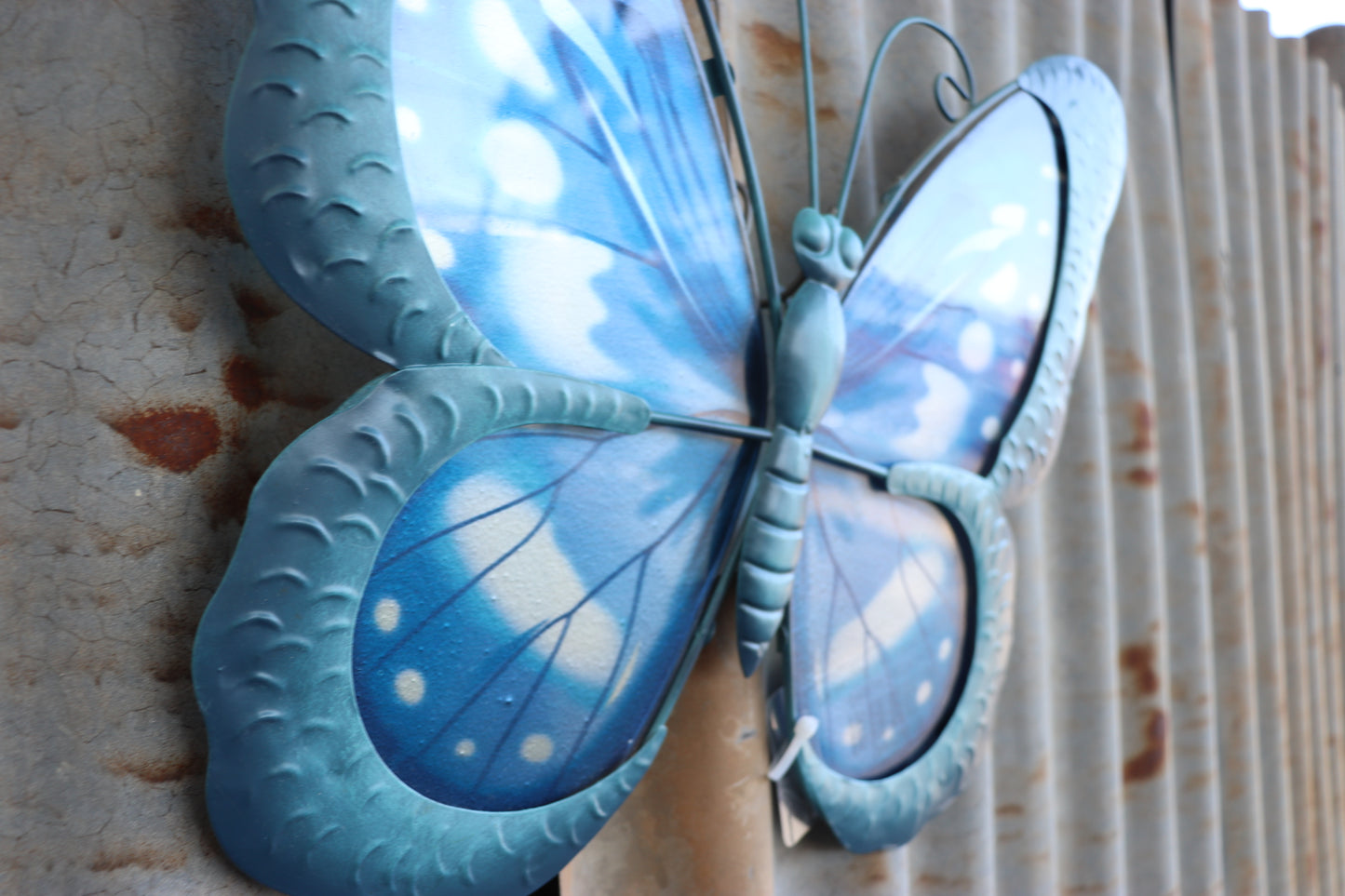 Metal Framed Glass Butterfly