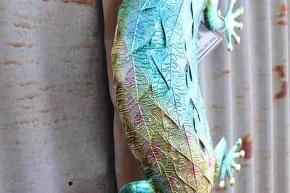 Metal Leaf Pattern Lizard Wall Art