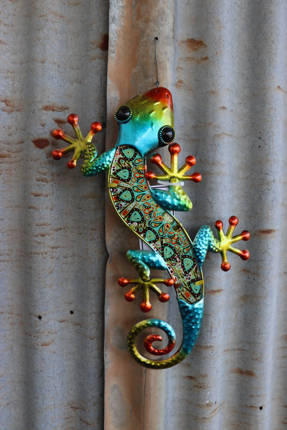 Metal & Glass Lizard Wall Art