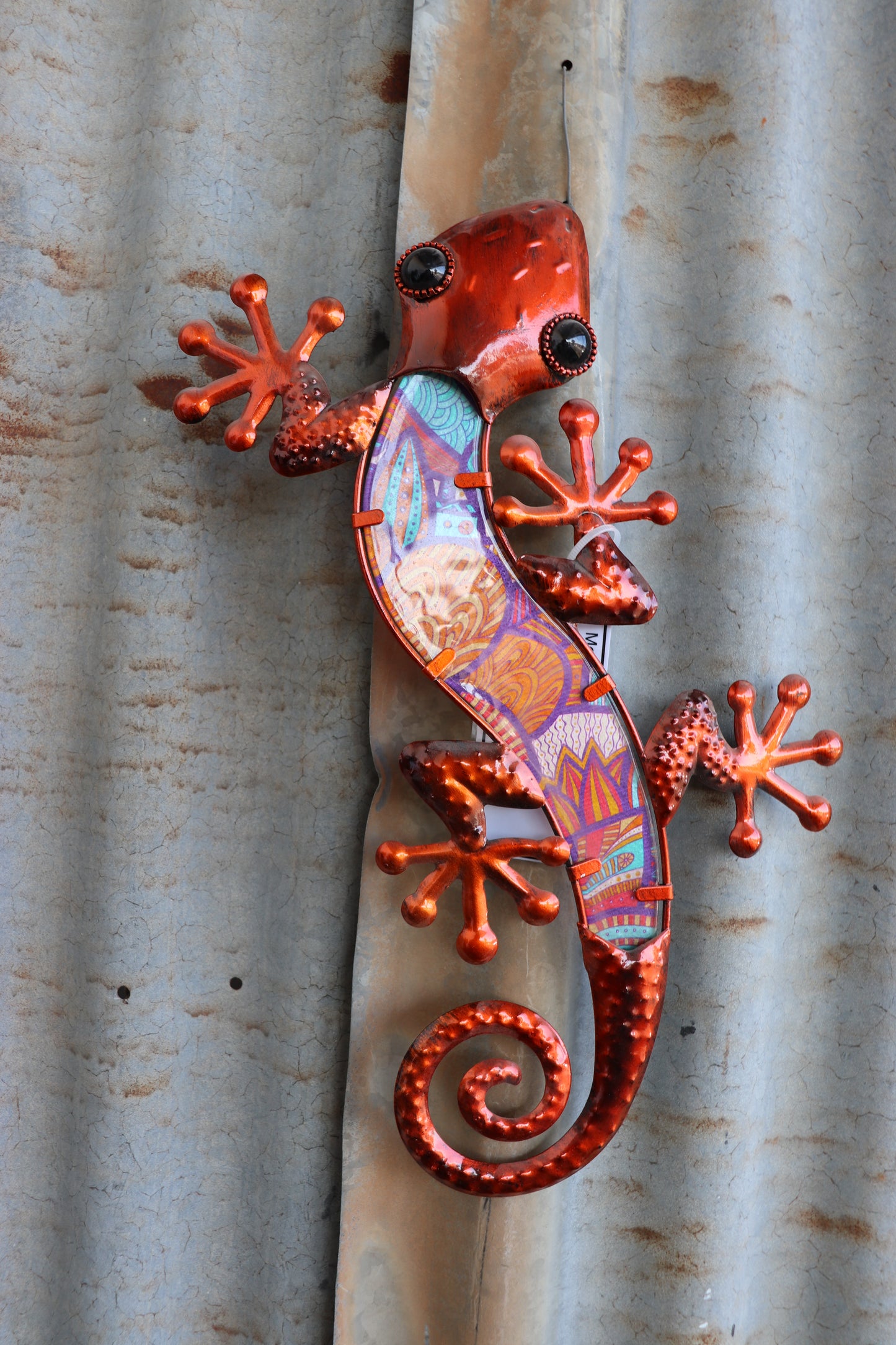 Metal & Glass Lizard Wall Art