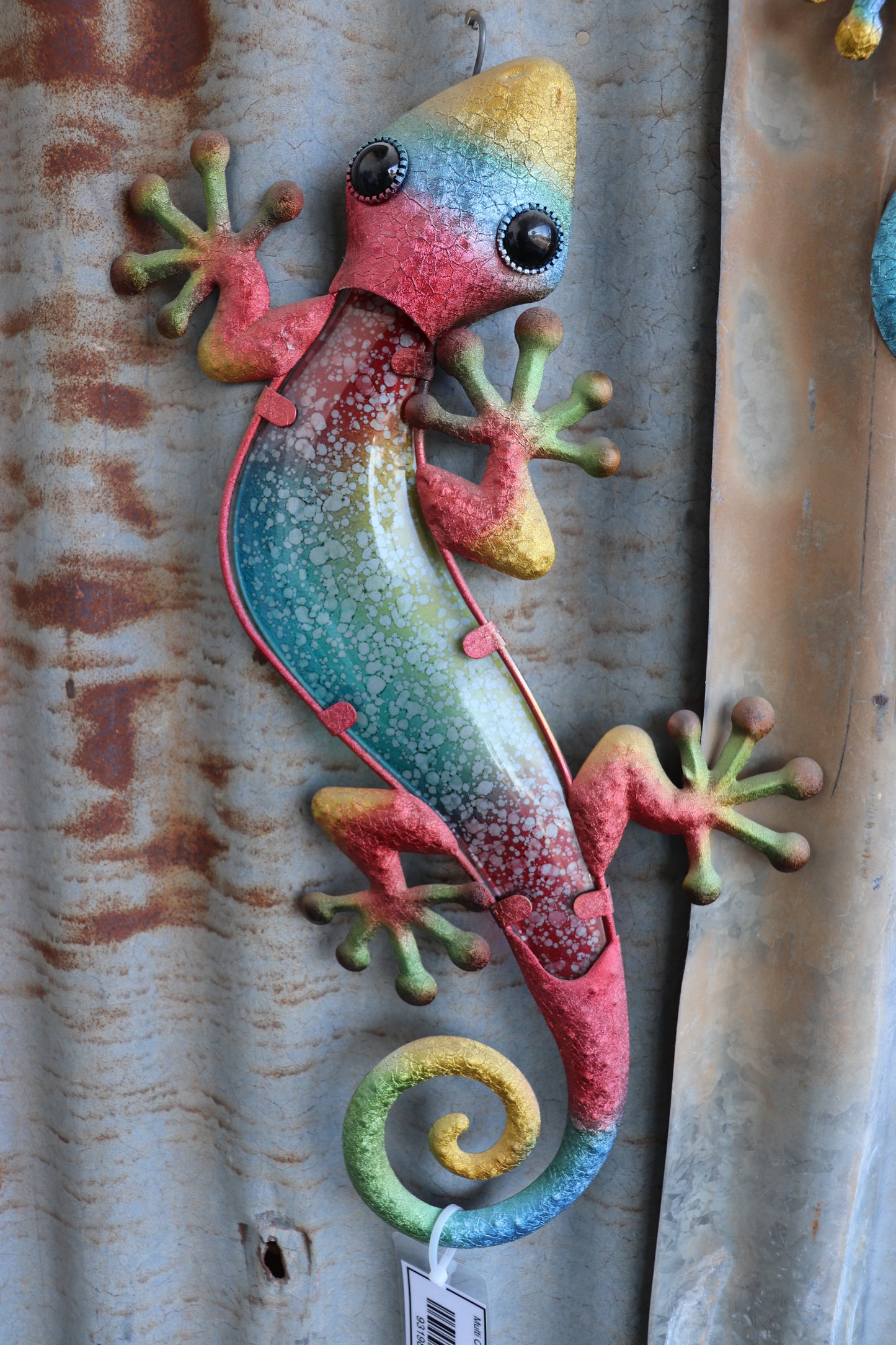 Multi Coloured Glass Lizard Wall Art