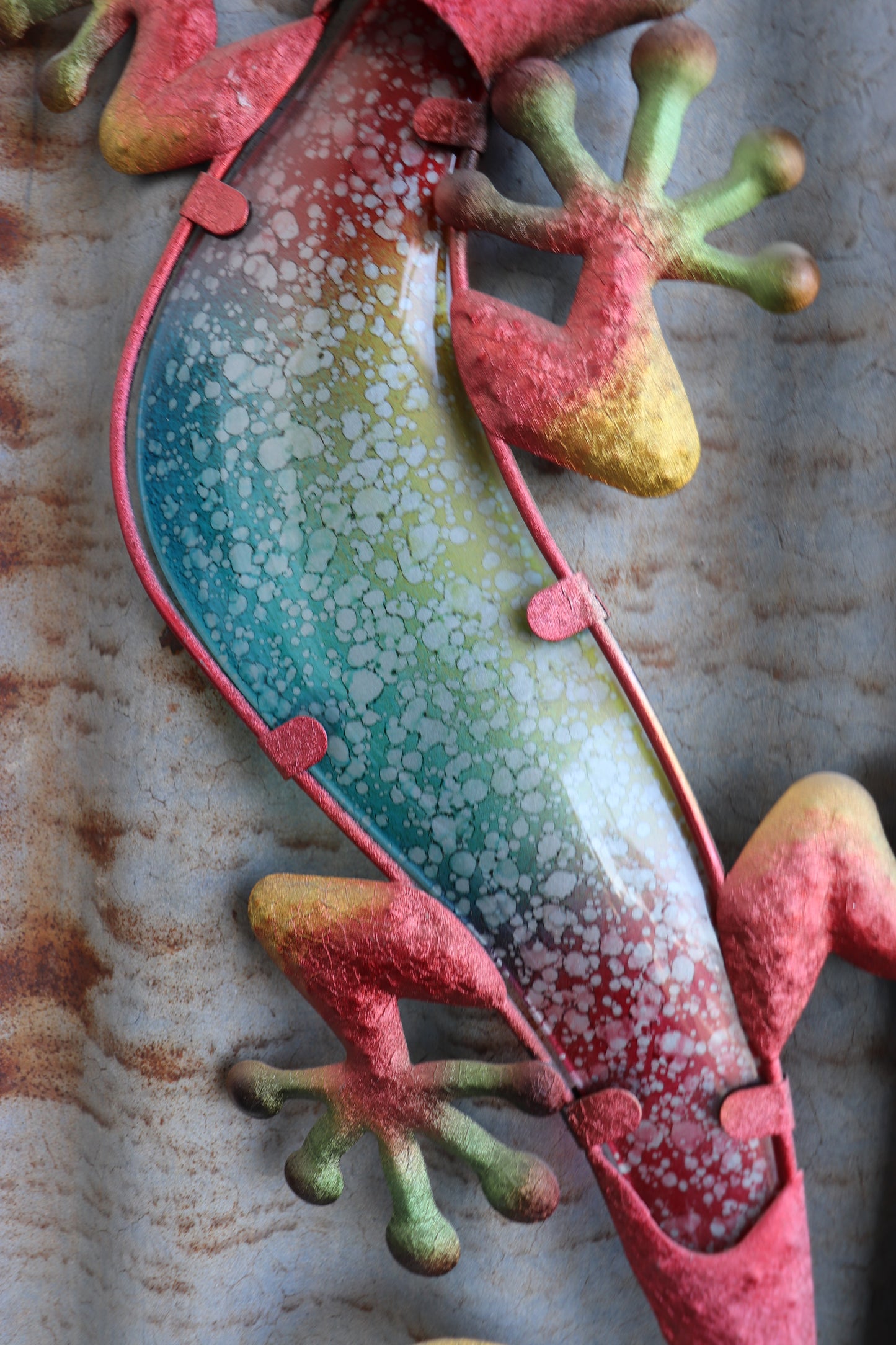 Multi Coloured Glass Lizard Wall Art