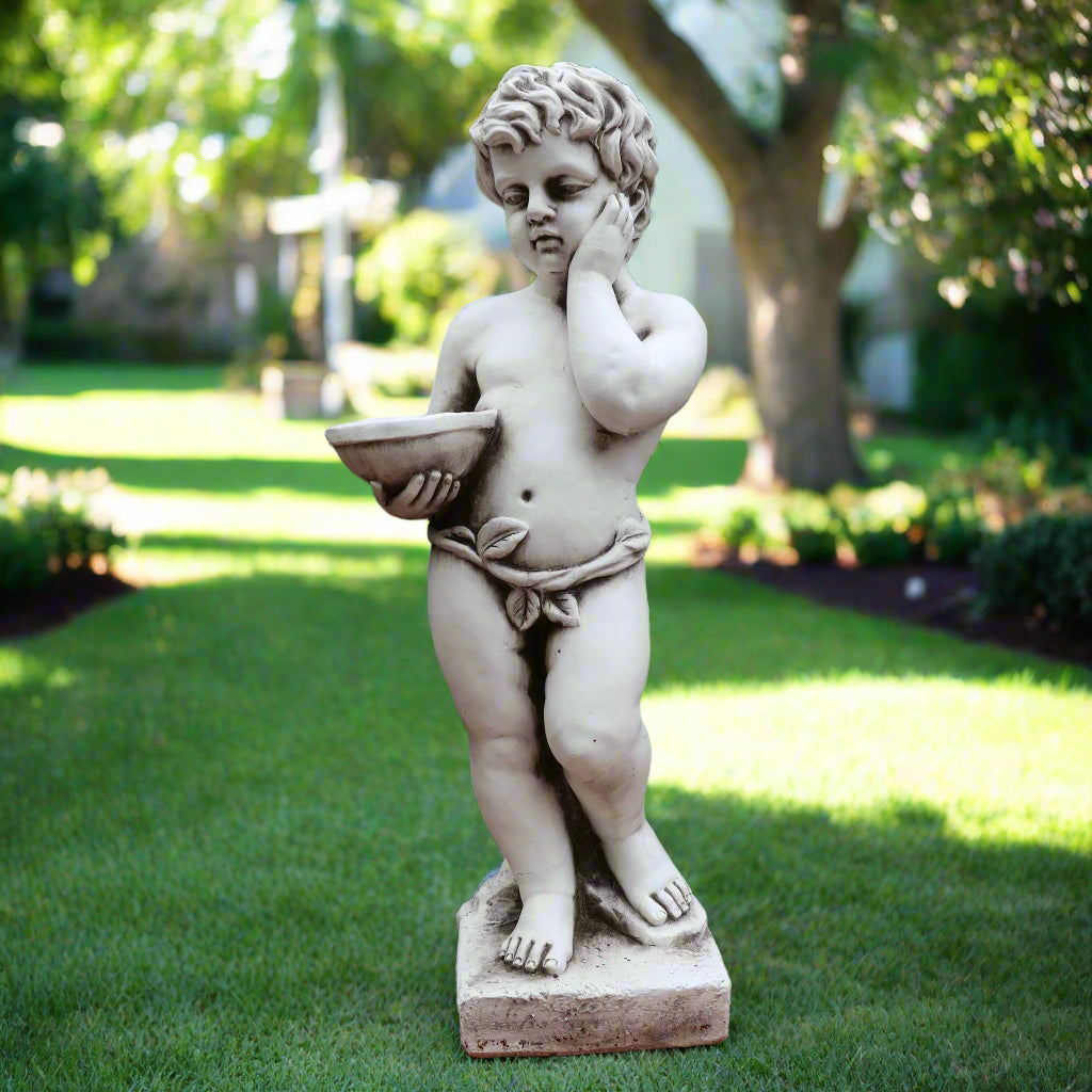 Boy Birdfeeder Statue