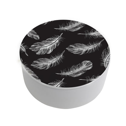 Tranquil Feather Small Round Trinket Box