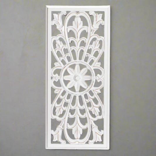 Hamptons Rectangular Fleur Handcrafted Wall Art