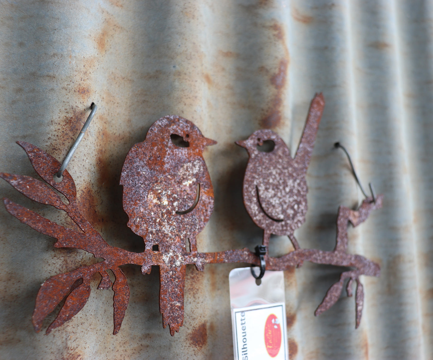 Wrens On Branch Silhouette Wall Art