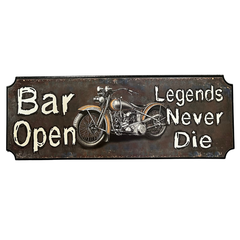 Legends Never Die Bar Open Sign