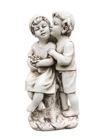 Boy & Girl Kissing Garden Statue