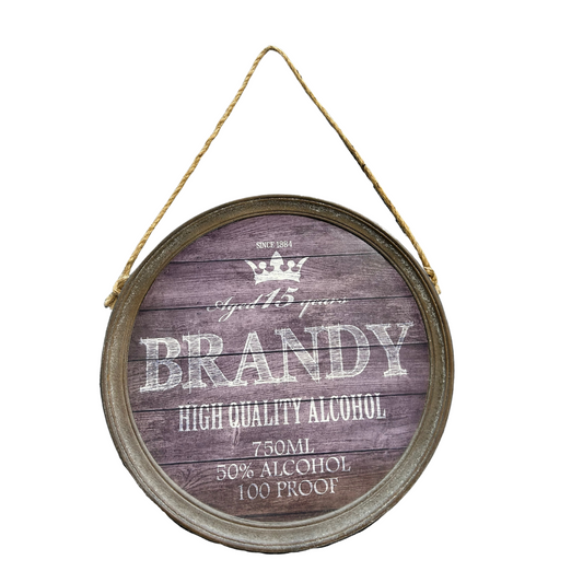 Round Brandy Wall Sign