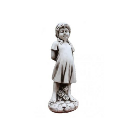 Girl Holding Roses Garden Statue