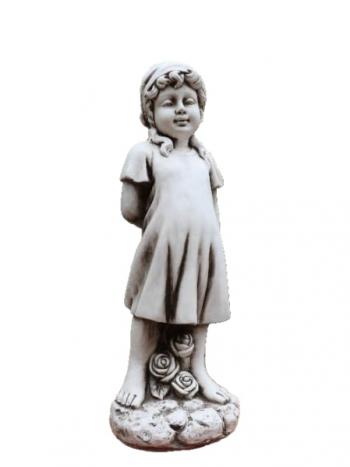 Girl Holding Roses Garden Statue