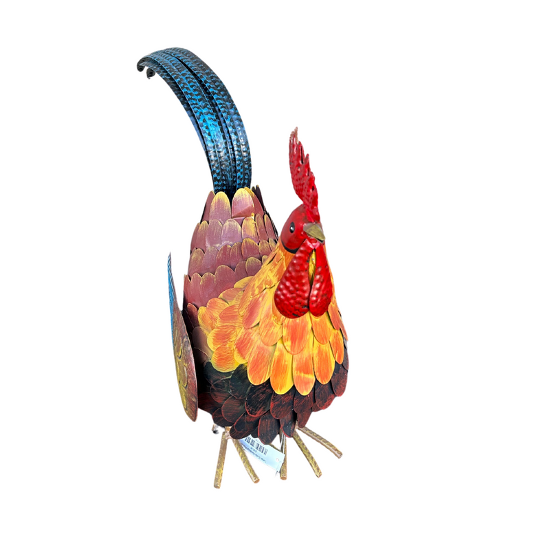 Large Colourful Metal Rooster