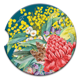 Ceramic Floral Car Coasters