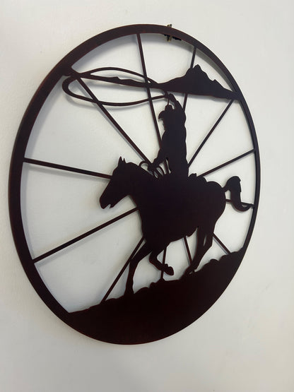 Rodeo In Wheel Wall Art