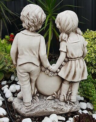 Boy and Girl with Heart Planter