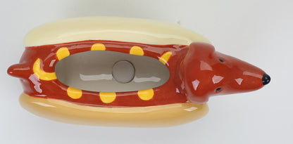 Hot Dog Ceramic Planter