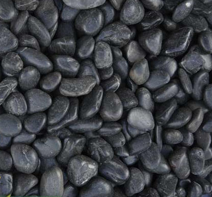 20kg Bagged - Polished Black Pebbles