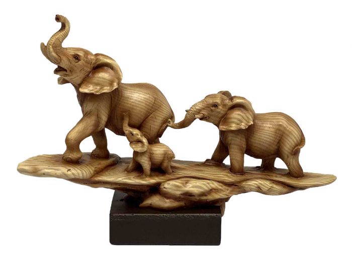 Carved Elephant Family