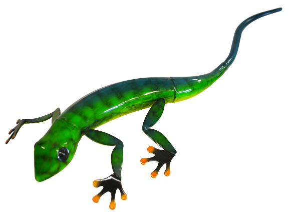 Green Metal gecko 29cm