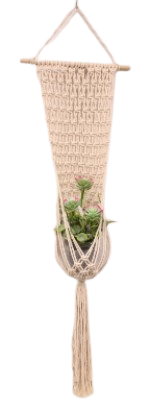 Macramé Pot Holder With Glass Bowl