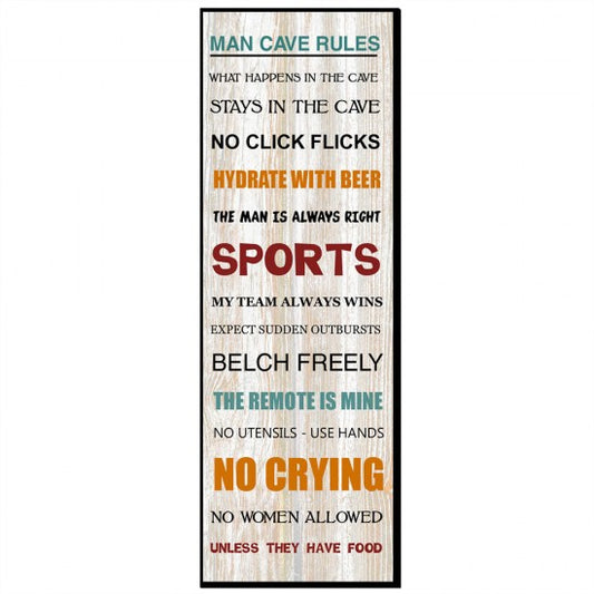 Man Cave Rules Plaque