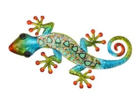 Metal & Glass Lizard Wall Art