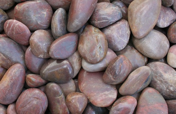 20kg Bagged - Polished Red Pebbles