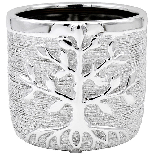 Silver Tree Of Life Planter
