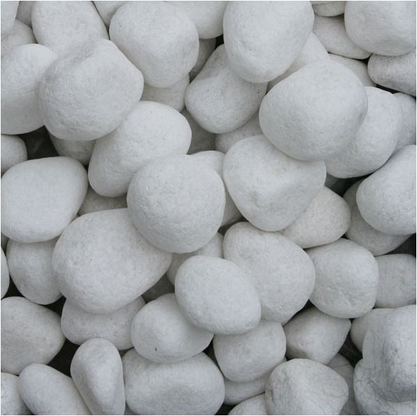 20kg Bagged - Natural Snow White Pebbles