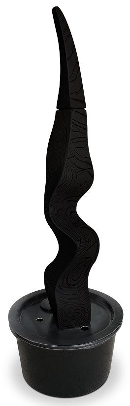 Tall Abstract Fountain With Base Black