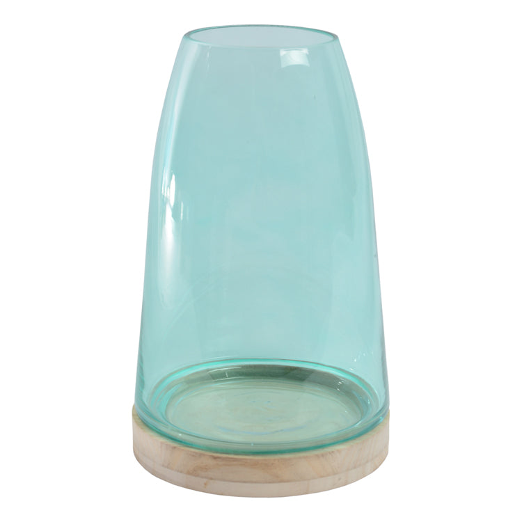 Bowie Vase 26cm Mint with Wood Base