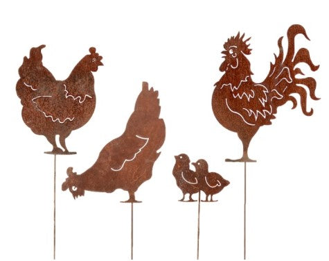 Set 4 Chicken Silhouette Stakes