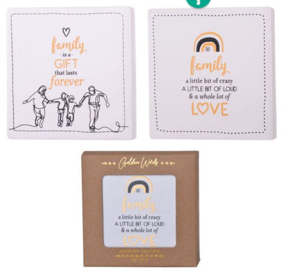 Golden Words Coasters