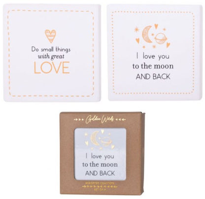 Golden Words Coasters