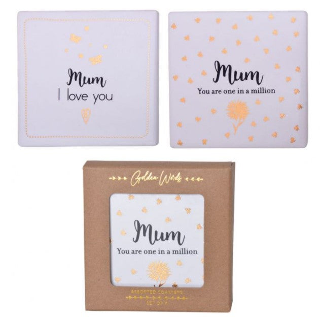 Golden Words Coasters