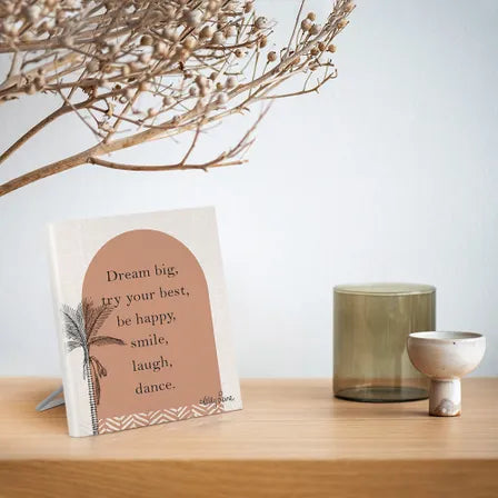 Espresso Palm Sentiment Plaque