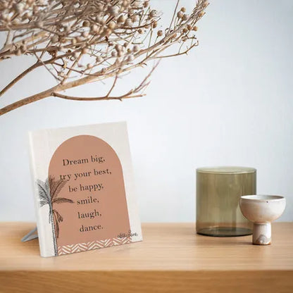 Espresso Palm Sentiment Plaque