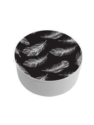 Tranquil Feather Small Round Trinket Box