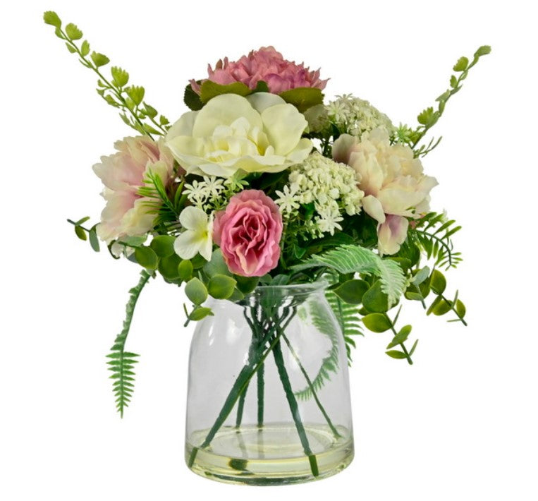 Floral Arrangement In Glass Vase