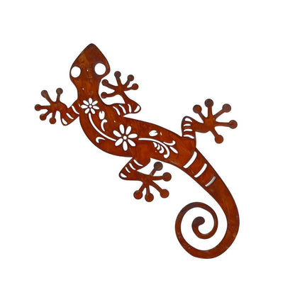 Flowered Gecko Rust Wall Art