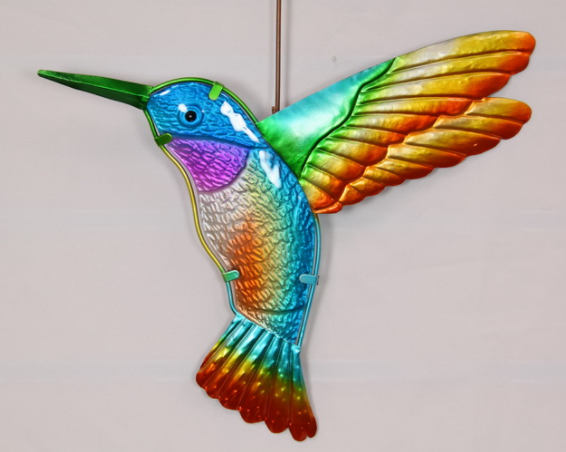 Metal & Glass Humming Bird Wall Art