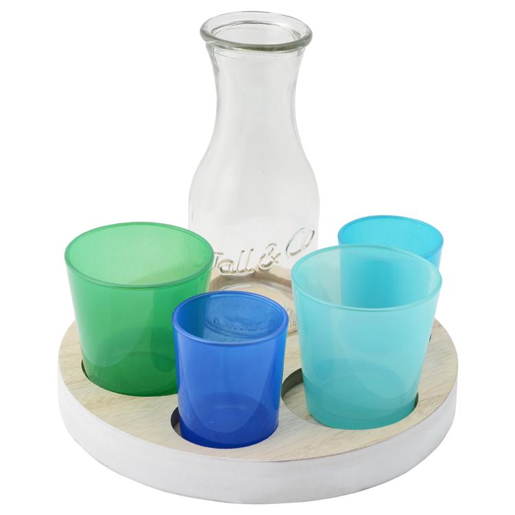 Holly Set of 5 Assorted Votives on Tray
