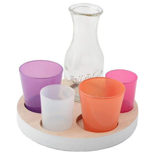 Holly Set of 5 Assorted Votives on Tray