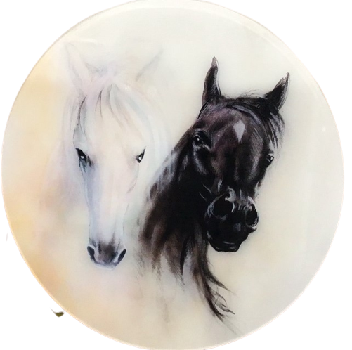 Round Acrylic Horse Picture